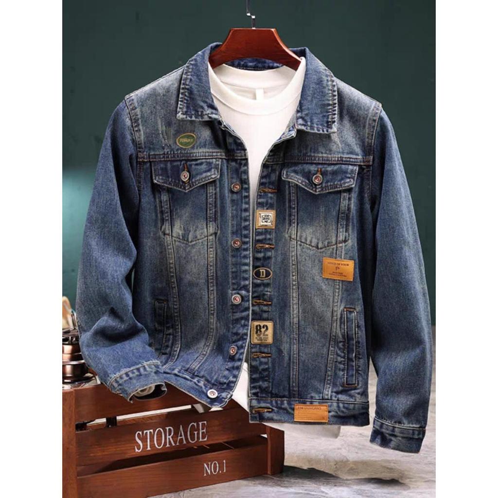 Men's Trendy High-End Denim Jacket 2025: Spring/Autumn Casual, Washed, Versatile Outerwear 