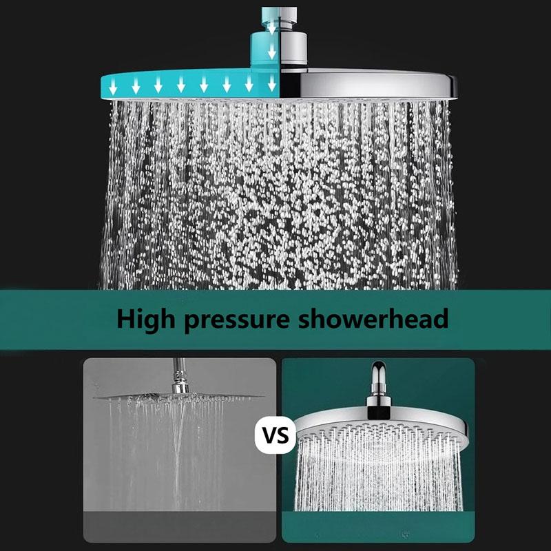 Round Large Flow Supercharge Ceiling Mounted Showerhead Home Thicken High Pressure Rainfall Bathroom Shower Head Bathroom Shower