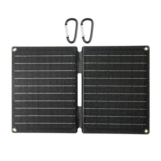 

10 Вт 5 В Портативное зарядное устройство для телефона на солнечной батарее IPX6 Водонепроницаемый Складной дизайн Type-C/USB Зарядное устройство для солнечной панели из монокристаллического кремния чёрный