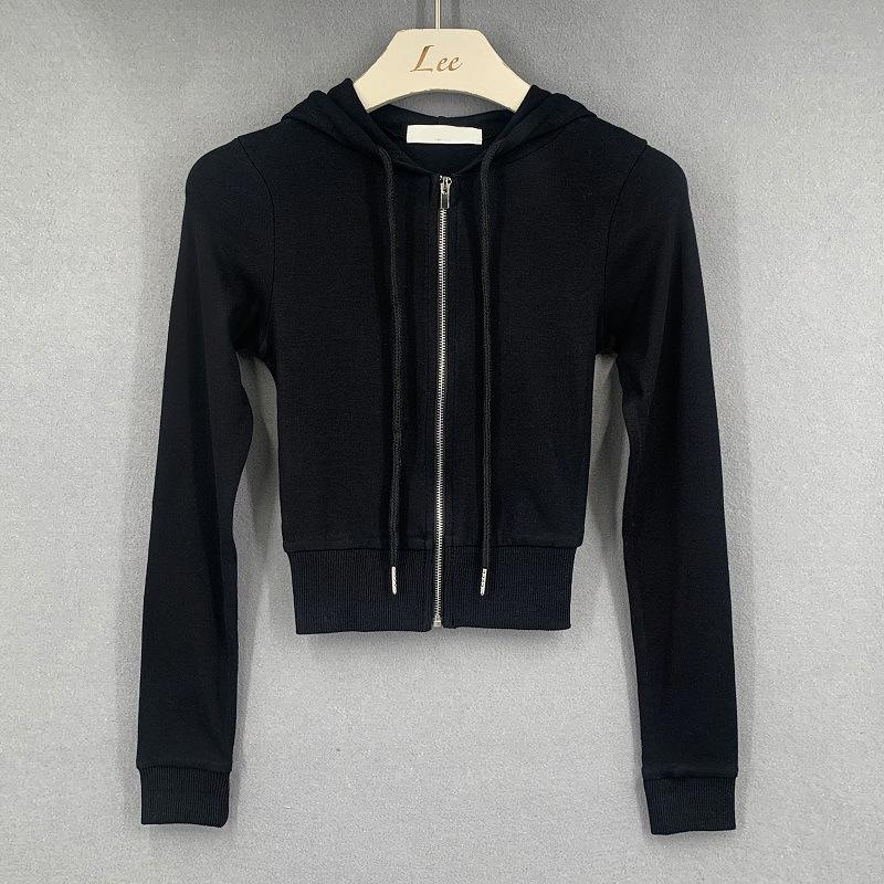 2025 Nové Přiléhavé Mikiny Ukazují Hrudník Zvýrazňují Sexy Zip Krátký Kardigan Sportovní Fitness Mikiny s Kapucí Dámské Kabáty