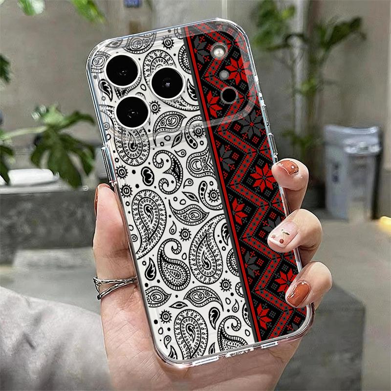 

Transparent Vintage Totem Pattern Phone Case For iPhone 17e 17 16 15 14 13 Pro Max 17 Pro 16e 12 11 Clear Shockproof Soft Cover iPhone17e