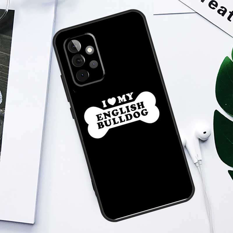 British English Bulldog For Samsung Galaxy A52 A22 A32 A54 A34 A14 A55 A35 A15 A53 A33 A13 A05 A06 A16 Phone Case