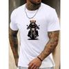 Men's Bear Riding Motorcycle Graphic Summer Casual Crew Neck Short Sleeve T-Shirt