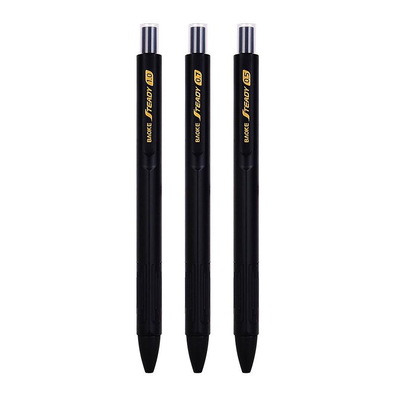 Bao Ke 0.5mm Black Press-Action Neutral Pen for Student Exams and Office Use