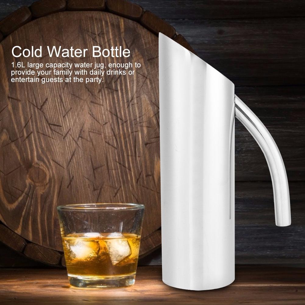 1.6L Großer Edelstahl-Wasserkrug Kaltwasserkrug Getränkebehälter Saftbehälter für Bar KTV Restaurant