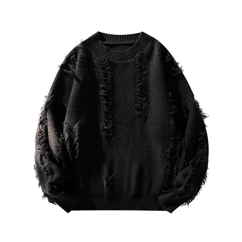 2025 Autumn Winter Men O-Neck Loose Retro Sweater Men Korean Trend Tassel Sweater Men Thick Warm Lazy Pullover Male Knitted Tops