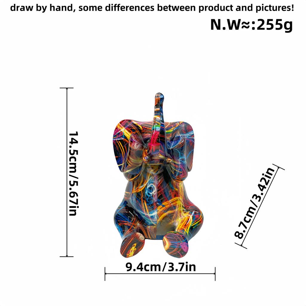 Creative Colorful Baby Elephant Ornaments Home Living Room Entrance Figurine Wine Cabinet Desktop Creative Decoration Crafts