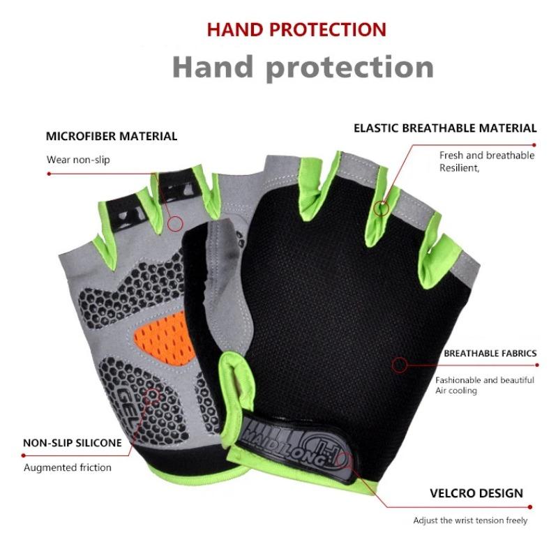 Half Finger Bicycle Gloves Anti Slip Shock Breathable Cycling Gloves Fitness Gym Bodybuilding Crossfit Exercise Sports Gloves