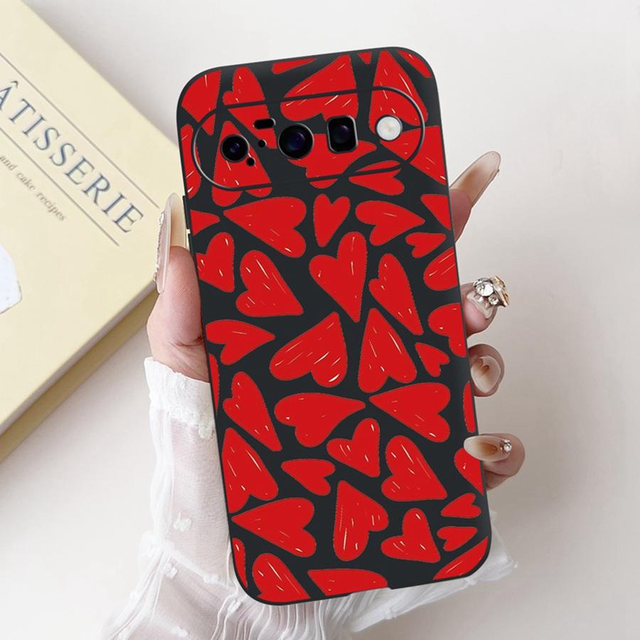 Neues Design 2025 Muster Hülle für Google Pixel 10 Pro XL Capa Weiches Silikon Schwarz Lackiert Vollabdeckung für Google Pixel10 Pro Funda