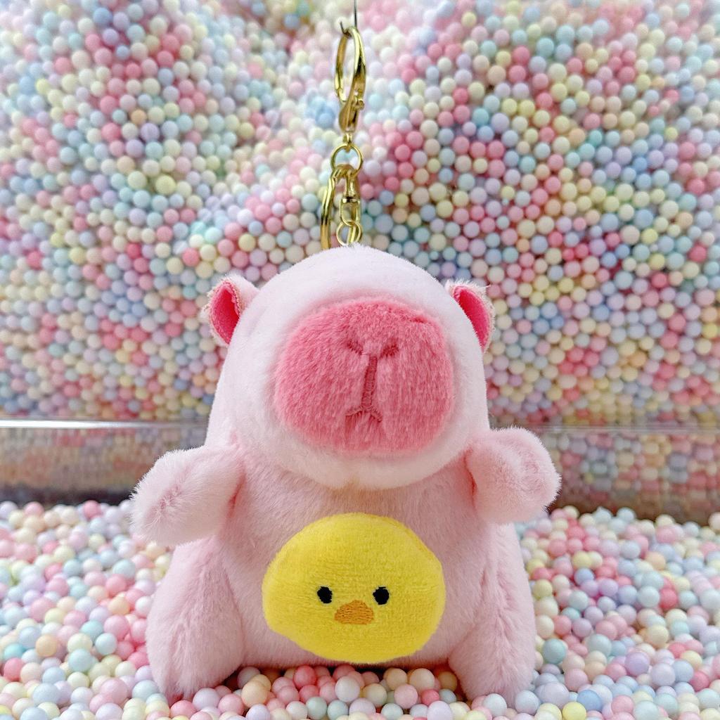 Little Red Book Capybara & Guinea Pig Plush Keychain Ornament