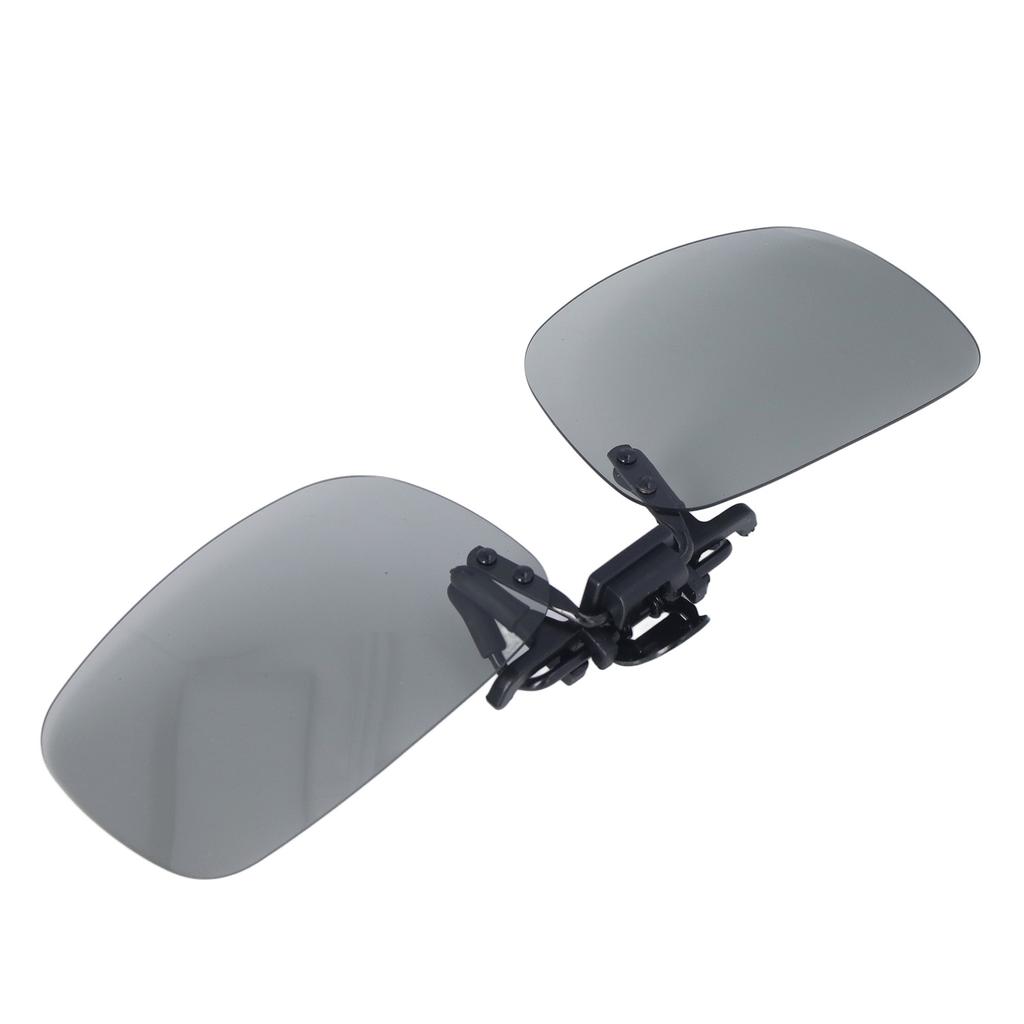 Polarized Clip On Glasses Day Night Duel Use Portable Polarized Clip On Sunglasses for Fishing Jogging Black Gray