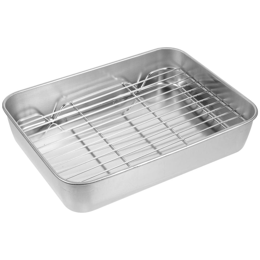 Supply Lid Grill Pan with Grid Frying Oven Trays for Baking Rack Cooking Colander