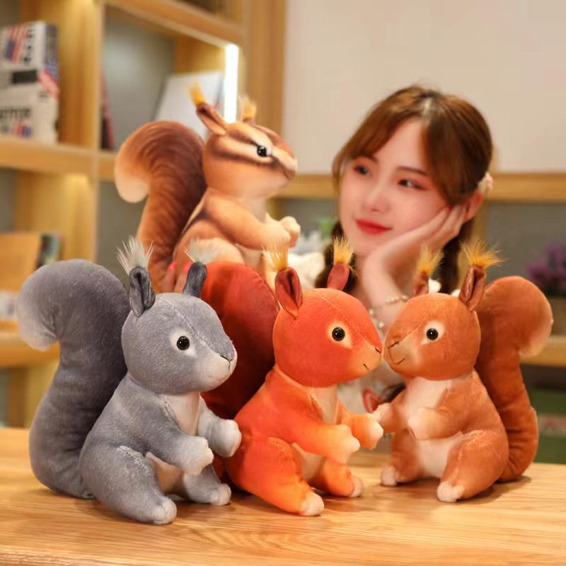 25cm Imitation Cute Squirrel Plush Toys Soft Stuffed Cartoon Animals Dolls Home Decoration For Birthday Gift