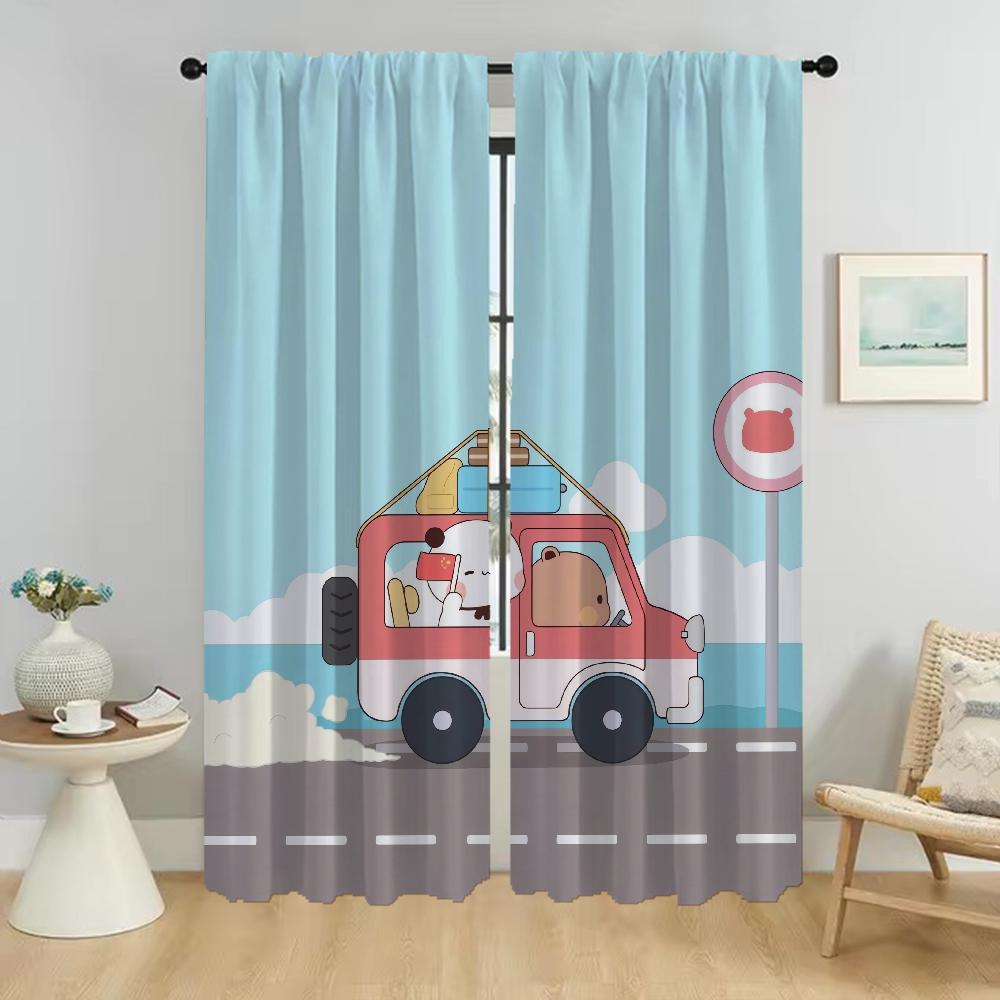 Bubu and Dudu Home Interior Curtains for Living Room Shades Halloween Decoration Blackout Curtain Partition Tulle for Bedroom