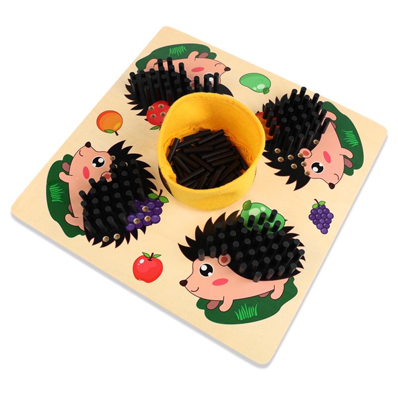 Wooden Hedgehog Puzzle for Kids: Fine Motor Skills & Sensory Training Toy