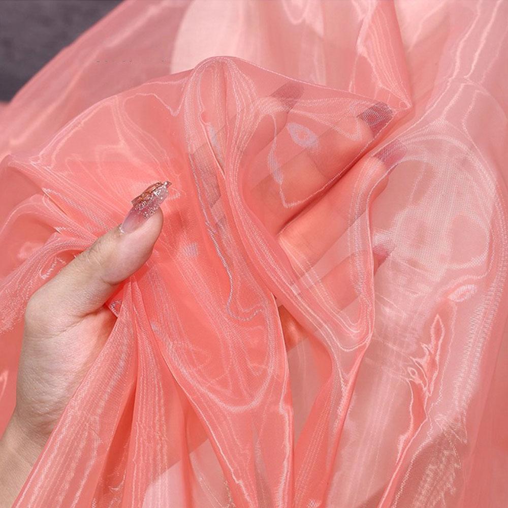 100X150cm Colorful Two-color Gradient Organza Mesh Fabric For Women Sewing Wedding Dress Home Textiles Patchwork Cloth Materials