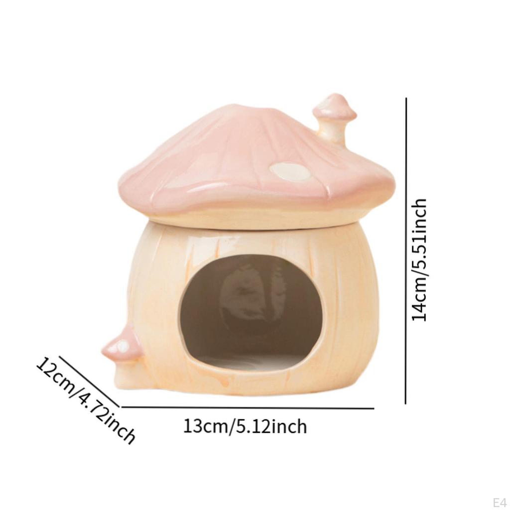 Ceramic Hamster House Cave Cute Indoor Nest Hideaway Habitat for Rats Squirrels