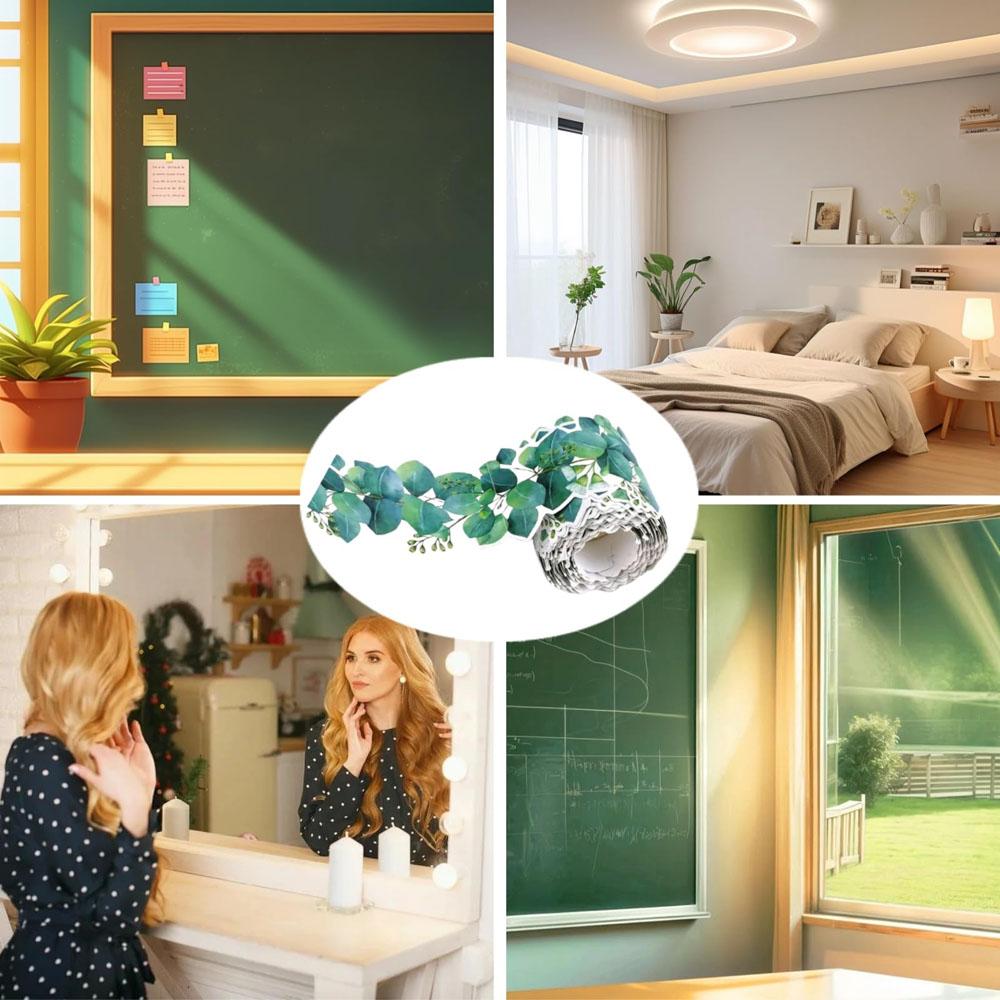 1 Roll Eucalyptus Border Bulletin Board, 5m Bulletin Board Border for Classroom Bulletin Wall Decor