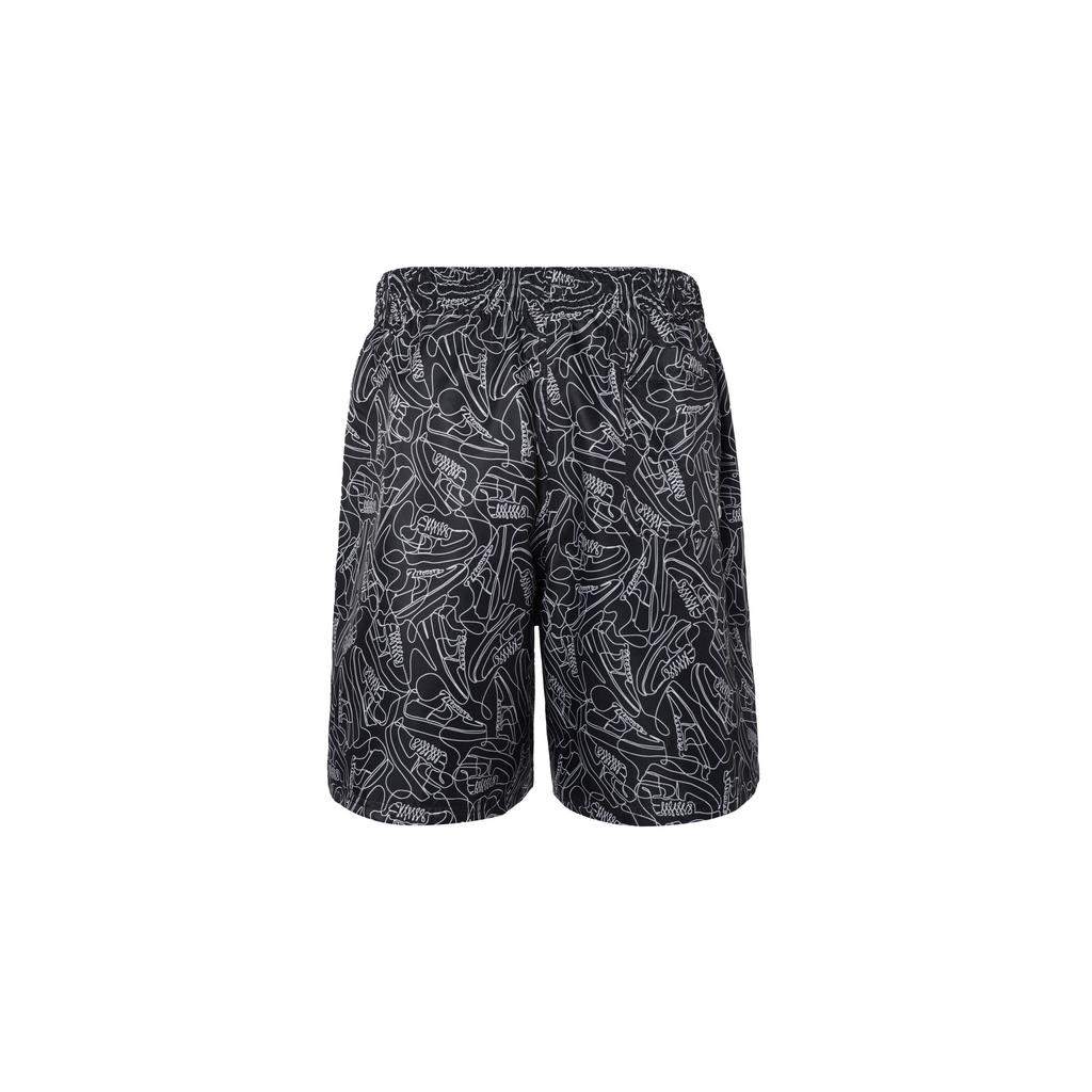 Nike Fashionable Versatile Lace-Up Mid-Rise All-Over Print Swim Trunks Men swimwear Black FZ6361-010