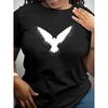 Women's Premium Sacred Bird Pattern T-Shirt Casual Short Sleeve Pullover Spring Summer Autumn Top