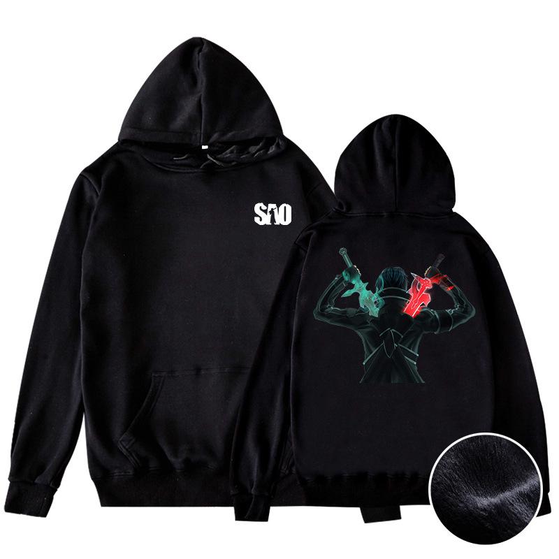 Sword Art Online Loose Fit Hooded Pullover Sweatshirt - Korean Street Style, Long Sleeve, New Collection