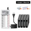 PALO 1.2V AA Ni-MH Battery 1300mah +AAA Rechargeable Batteries 600mah for Toy alarm clock with 8 slots Smart 2A 3A Battery Charger