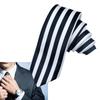 Japanese Anime Cosplay Necktie Black and White Vertical Striped Narrow Ties Masquerade Costume Accessories for Men Women