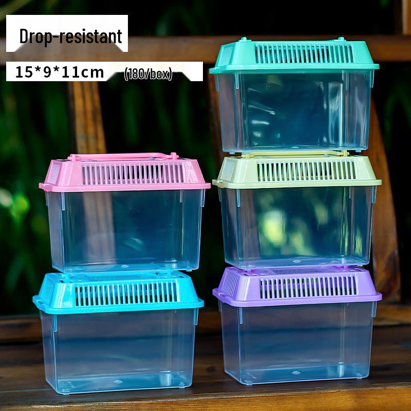Transparent Multi-Size Handheld Pet Breeding Box and Tank for Turtles, Goldfish, and Hamsters