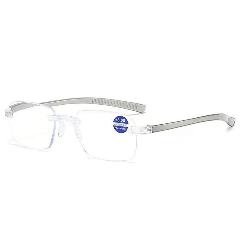 New Men Women Rimless Reading Glasses Anti Blue Light Bifocal Far Near Magnification Eyewear Presbyopic Glasses +1.0 +4.0