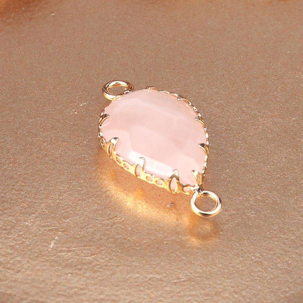 2Pcs Natural Stone Connector Drop-Shaped Faceted Connector Charms For Jewelry Making DIY Necklace Bracelet Accessory
