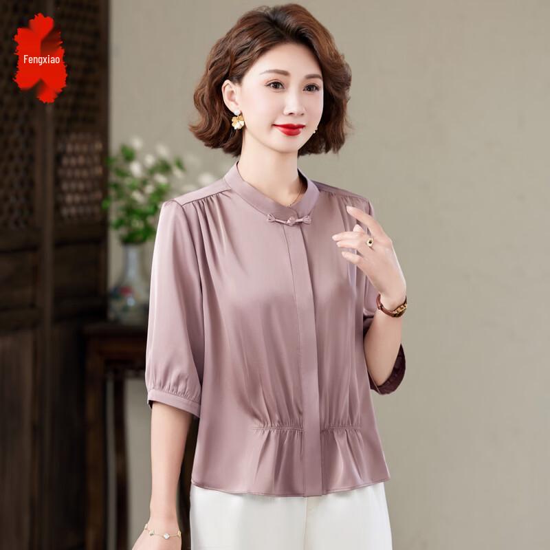 New Chinese Style Mid-Sleeve Summer Shirt for Women 4XL