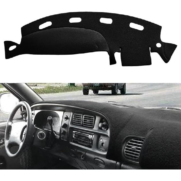Yiz Dashboard Cover Dash Cover Mat Pad  Fit For Dodge Ram 1500 2500 3500 1998 1999 2000 2001 (98-01Black) Y21
