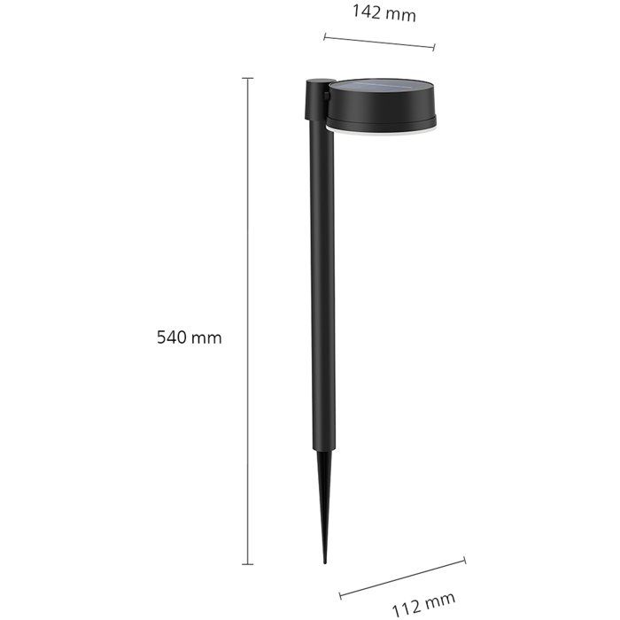 Borne lumineuse extérieure - philips - vynce - montage à broche ronde - noir