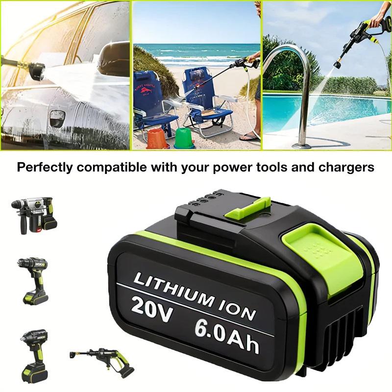 Compatible 20V Lithium Battery for Worx Power Tools (WA3551, WG169, WA3516, WX372)