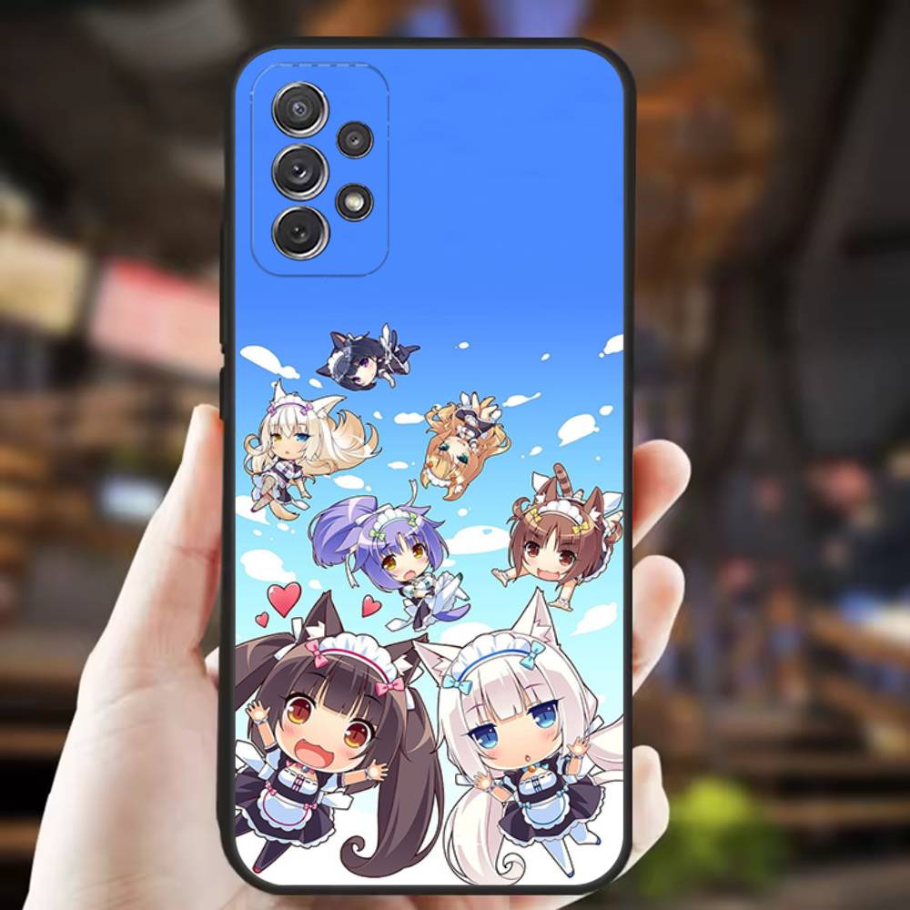 Game N-Nekopara Cute For Samsung S 25,24,23,22,30,21,10,9,Ultra,Plus,Lite,FE,4,5G Black Soft Case Phone Case