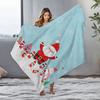 Christmas Blanket Flannel Throw Soft Cozy Warm Holiday Festive Decor Gift Santa Claus Snowman Family Winter Home Bedding