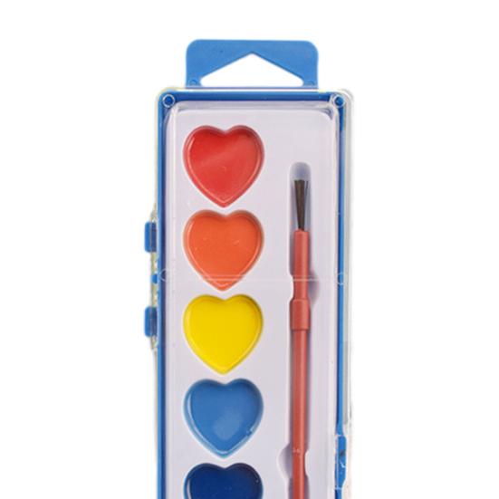 8 Colors Heart Watercolor Washable Water with Brush Valentine's Color Paint Paint Set Day Gifts