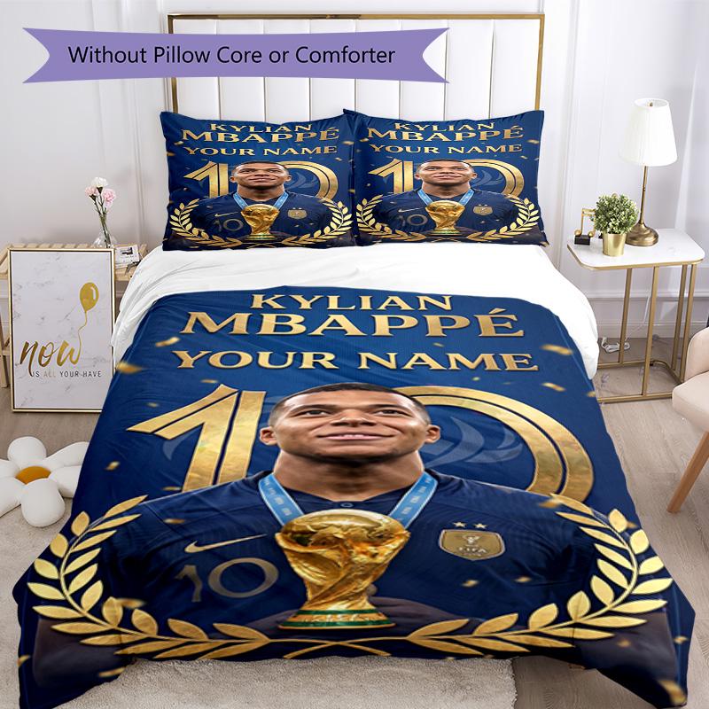 Mbappe 199 Customize your name Bedding Set Breathable Duvet Cover with Pillowcases Home Decoration Birthday Gift