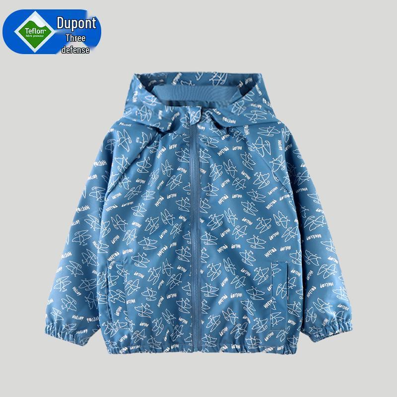 Kinder Wasserdichte Windjacke mit Kapuze für Jungen und Mädchen - Outdoor Wanderjacke, Modische Frühlings-/Herbst-Cardigan-Oberteil.