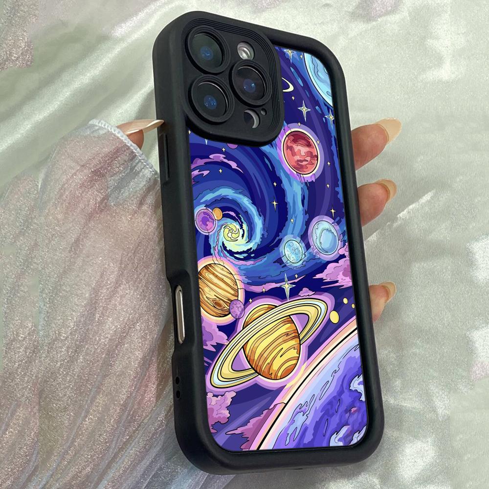 JT528 The Colorful Planets for iPhone 17 16 15 14 13 12 Pro Max Samsung S26 S25 Ultra A17 A07 A56 A16 A15 A06 A35 Xiaomi 15T Redmi 15c 14C Soft Case