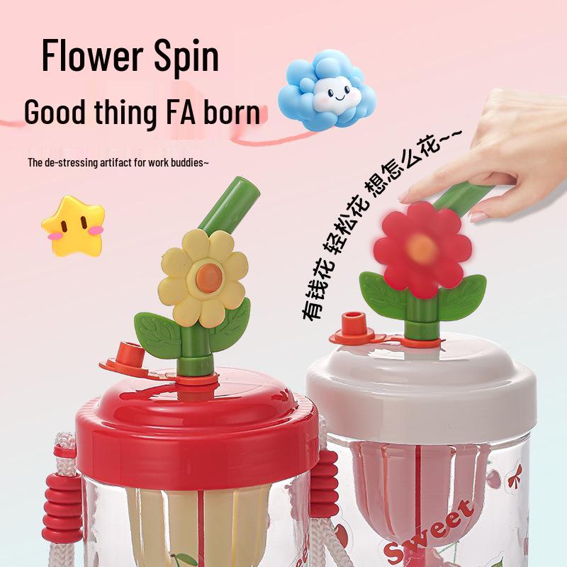 Influencer Portable Glass Cup with Lanyard and Straw - Stylish Girls' Water and Coffee Cup Gift