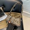 French Style Underarm Bag For Women Brown Black Leopard Handbag Clutch Bag Female Vintage PU Leather Crossbody Bags Versatile
