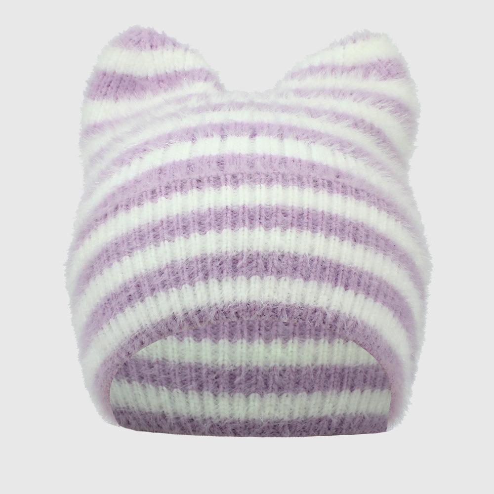 Winter Cat Ears Beanie Hat Soft Ear Protection Wool Cap Casual Wool Knitted Cap Outdoor Wear