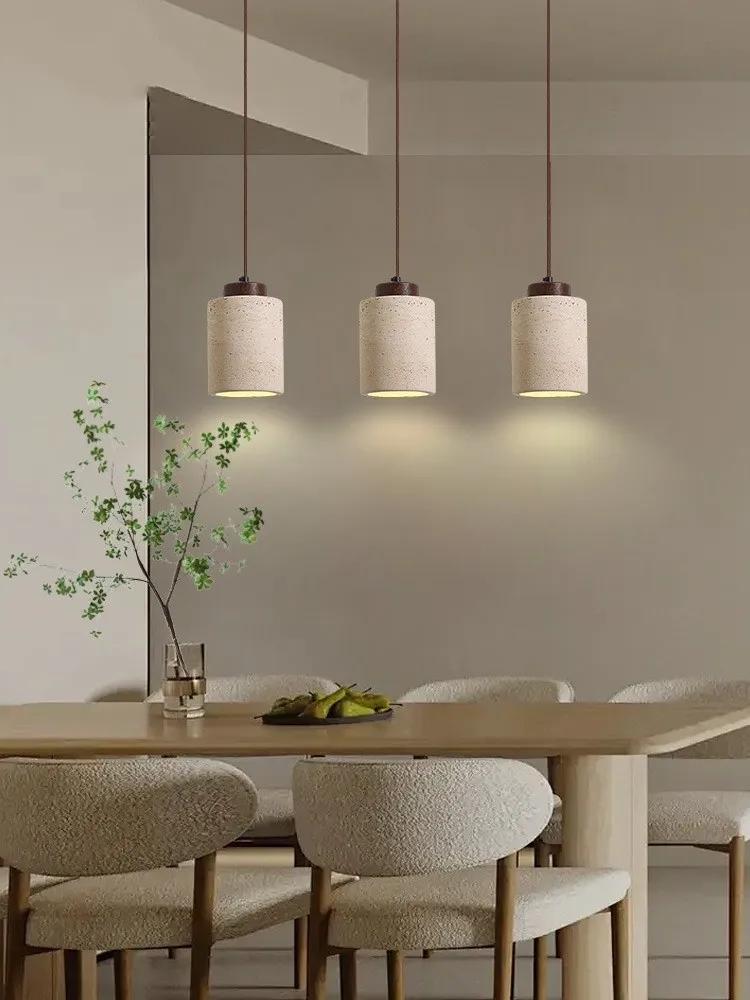 Bedside pendant light Japanese yellow cave stone LED pendant light Wabi Sabi kitchen dining room home decoration bedroom