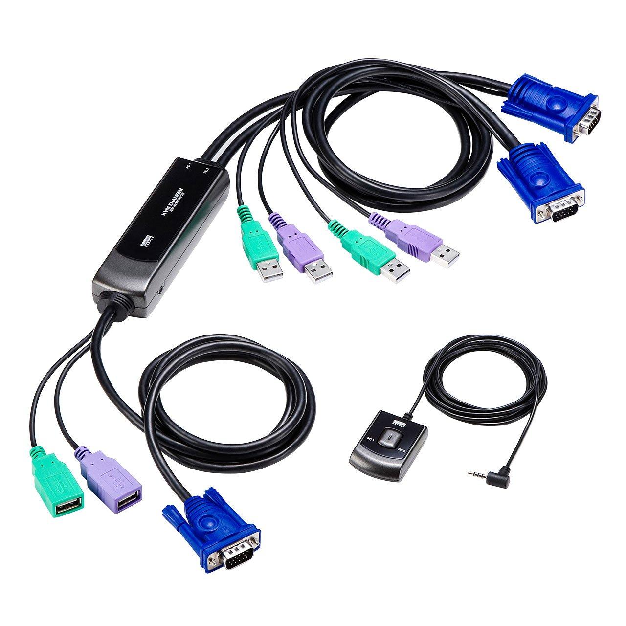 Sanwa Supply Automatic PC Switch with Remote Switch (21) SW-KVM2WVUN