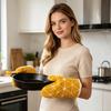 Pot Holder And Glove Set Heat Resistant Anti-scald Cooking Gloves Thick Cotton Oven Mitts Nordic Style Kitchen Safety