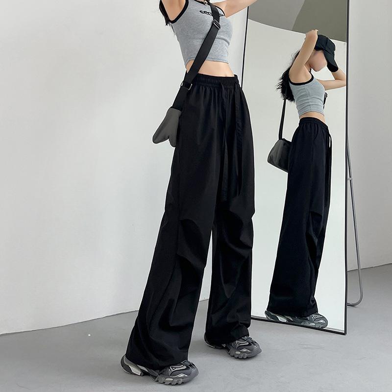 Summer Sports Pants Women's Summer Thin Casual Cargo Pants Wide Leg High Waist Quick Drying Pants Women's Fashion Pants