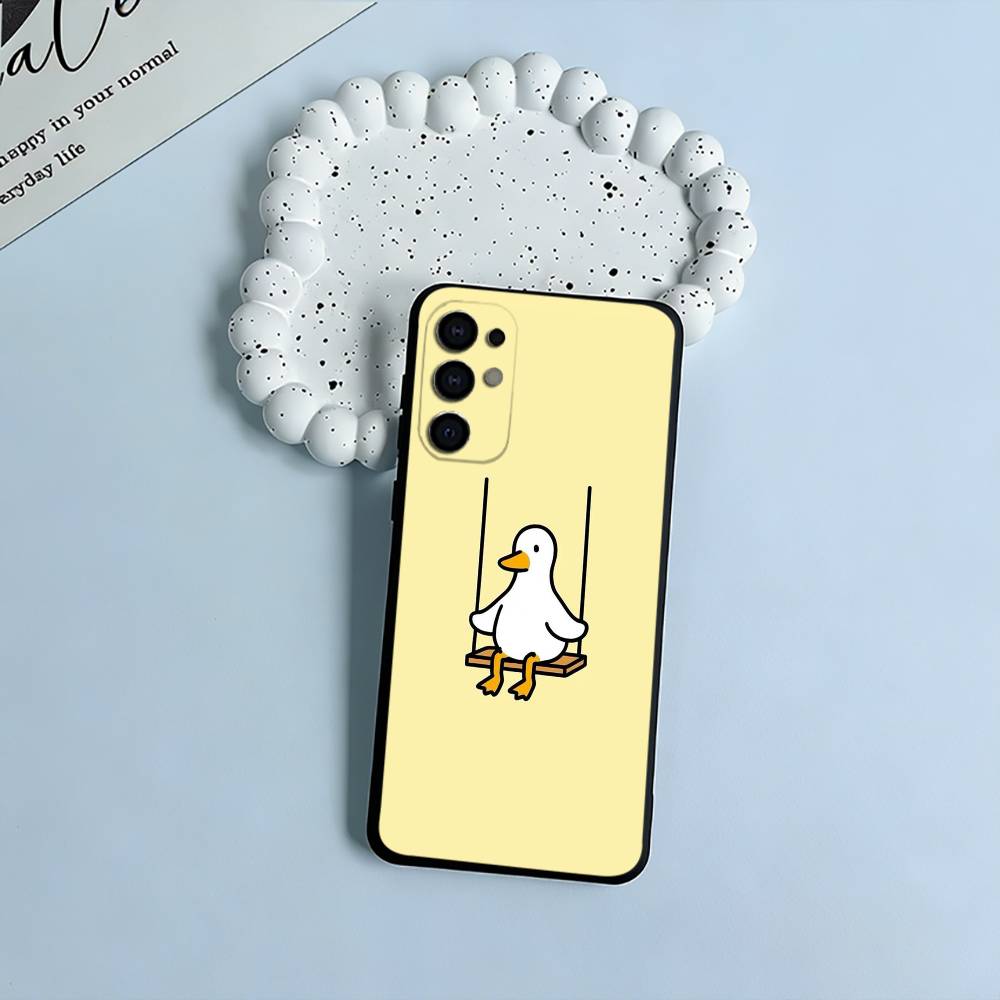 F-Funny Duck Soft Silicone Case for Samsung S25, S24, S21, S22, S23, S30, Ultra, S20, Plus, FE, Lite-Black