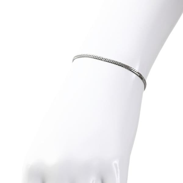 Goods Platinum Kihei with Mint Bureau certification mark for men and chain [Happy Shop] Bracelet, 6-sided double, 4g, 18cm, stamp, women,