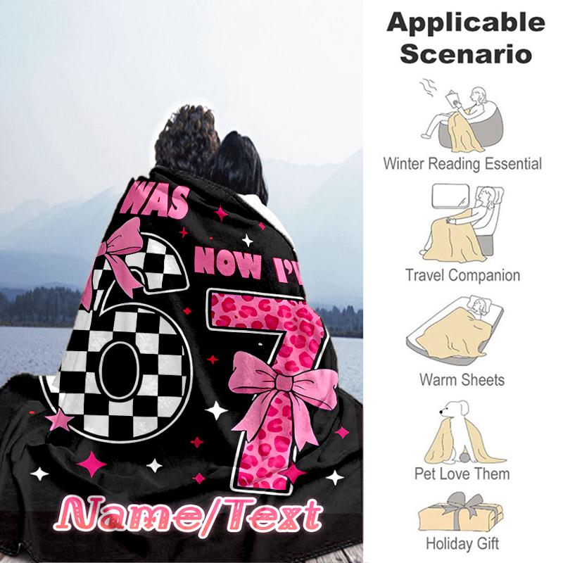 1PC Custom Name "67th Birthday Celebration" Flannel Blanket Versatile,all-season Throw Suitable for the Living Room,bedroom,camping,travel,and Gift